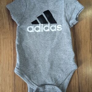 Adidas Gray basic, gender neutral and versatile baby bodysuit